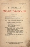  Gallimard - La Nouvelle Revue Française (1908-1943) N° 49 janvier 1913 : .