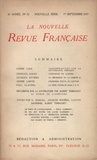  Gallimard - La Nouvelle Revue Française (1908-1943) N° 72 septembre 1919 : .