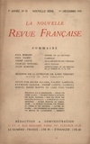  Gallimard - La Nouvelle Revue Française (1908-1943) N° 75 décembre 1919 : .