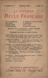 Gallimard - La Nouvelle Revue Française (1908-1943) N° 114 mars 1923 : .