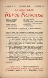  Gallimard - La Nouvelle Revue Française (1908-1943) N° 133 octobre 1924 : .