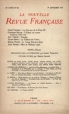  Gallimard - La Nouvelle Revue Française (1908-1943) N° 168 sept 1927 : .