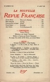  Gallimard - La Nouvelle Revue Française (1908-1943) N° 191 août 1929 : .
