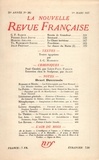  Gallimard - La Nouvelle Revue Française (1908-1943) N° 282 mars 1937 : .