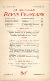  Gallimard - La Nouvelle Revue Française (1908-1943) N° 289 octobre 1937 : .
