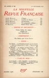  Gallimard - La Nouvelle Revue Française (1908-1943) N° 290 novembre 1937 : .