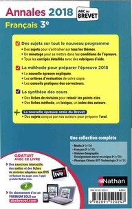Français 3e. Sujets & corrigés  Edition 2018