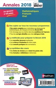 Annales maths, français, oral 3e. Sujets & corrigés  Edition 2018