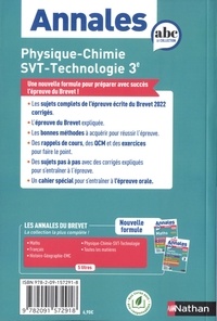 Physique-Chimie - SVT - Technologie 3e. Sujets & corrigés  Edition 2023