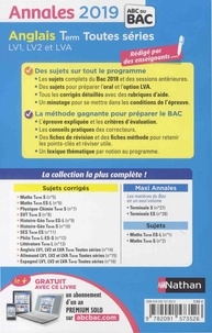 Anglais LV1, LV2 et LVA Tle toutes séries. Sujets & corrigés  Edition 2019