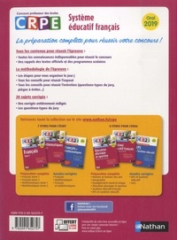 Système éducatif français. Préparation complète, oral  Edition 2019