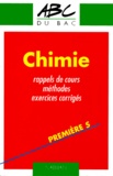 H Sliwa et Adolphe Tomasino - Chimie 1ere S. Rappels De Cours, Methodes, Exercices Corriges.