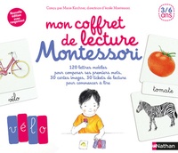 Marie Kirchner et Roberta Rocchi - Mon coffret de lecture Montessori - Avec 30 cartes images, 120 lettres mobiles, 30 tickets de lecture et 1 casier de rangement des lettres.