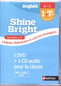 Corinne Escales et Catherine Baudry - Anglais 1re/Tle B1>C1 Shine Bright spécialité LLCE. 1 DVD + 3 CD audio