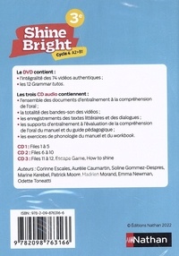 Shine Bright 3e Cycle 4 A2-B1  Edition 2022 -  avec 1 DVD + 3 CD audio