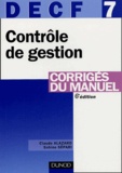 Claude Alazard et Sabine Sépari - DECF 7 Contrôle de gestion - Corrigés du manuel.