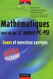 Claude Deschamps et André Warusfel - Mathématiques Tout-en-Un 2e Année PC-PSI - Cours et exercices corrigés.