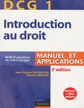 Jean-François Bocquillon et Martine Mariage - Introduction au droit DG1 - Manuel et applications.