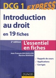 Martine Mariage et Jean-François Bocquillon - Introduction au droit en 19 fiches - DCG 1.