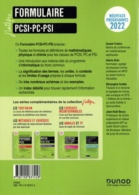 Formulaire PCSI-PC-PSI. Mathématiques, physique-chimie, informatique 8e édition