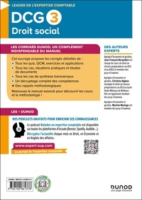 DCG 3 Droit social. Corrigés  Edition 2024-2025