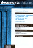  Collectif - Finances Publiques 1998 Numero 5 01 : L'Ordonnance Organique Du 2 Janvier 1959 Relative Aux Lois De Finances.