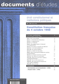  Collectif - Droit Constitutionnel Et Institutions Politiques N° 1.04 : Constitution Francaise Du 4 Octobre 1958.