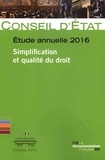  Conseil d'Etat - Simplification et qualité du droit - Etude annuelle 2016.