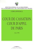  DGCCRF et  Ministère de l'Economie - Jurisprudence De La Cour D'Appel De Paris Et De La Cour De Cassation Annee 1998.