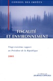  Conseil des Impôts - Fiscalité et environnement - Vingt-troisième rapport au Président de la République.