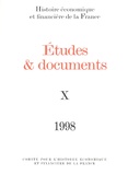  Ministère de l'Economie - Etudes & documents N° 10/1998 : En supplément Index général Tomes 1 à 10.