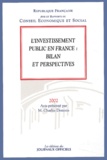 Charles Demons - L'Investissement Public En France : Bilan Et Perspectives.