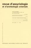  PUF - Revue d'assyriologie et d'archéologie orientale N° 42-2/1998 : .