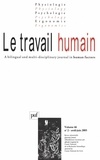  PUF - Le travail humain Volume 66 N° 2 avril : .