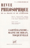 Philippe Soual - Revue philosophique N° 4, Octobre-Décemb : Cartésianisme : Maine de Biran, Tocqueville.