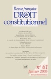 Jean-François Flauss et Marie-Christine Steckel - Revue française de Droit constitutionnel N° 61, Janvier 2005 : .
