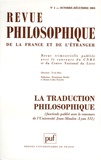 François Guery et Bernard Bourgeois - Revue philosophique N° 4, Octobre-Décemb : La traduction philosophique.