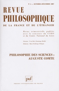 Annie Petit et François Vatin - Revue philosophique N° 4, Octobre-Décemb : Philosophie des sciences : Auguste Comte.