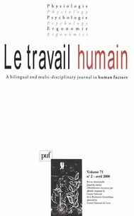 René Lefeuvre et S Bordel - Le travail humain Volume 71 N° 2, Avri : .