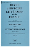 Eric Férey - Revue d'histoire littéraire de la France Hors-série 2008 : Bibliographie de la littérature française (XVIe-XXe siècles) - Année 2007.