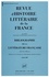 Eric Férey - Revue d'histoire littéraire de la France Hors-série 2008 : Bibliographie de la littérature française (XVIe-XXe siècles) - Année 2007.