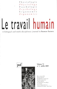 Christian Vandenberghe et Sabine Stordeur - Le travail humain Volume 72 N° 3, Juil : .