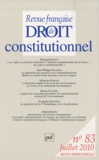 Edouard Dubout et Jean-Philippe Feldman - Revue française de Droit constitutionnel N° 83, juillet 2010 : .