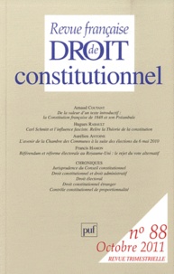 Arnaud Coutant et Hugues Rabault - Revue française de Droit constitutionnel N° 88, Octobre 2011 : .