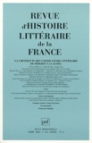 Pierre-Louis Rey - Revue d'histoire littéraire de la France N° 2, Avril-juin 201 : La critique d'art comme genre littéraire de Diderot à Claudel.