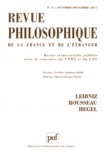 Yvon Brès et Dominique Merllié - Revue philosophique N° 4, Octobre-Décemb : Leibniz, Rousseau, Hegel.