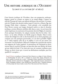 Une histoire juridique de l'Occident (IIIe-IXe siècle). Le droit et la coutume