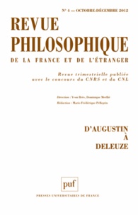 Marie-Frédérique Pellegrin et Yvon Brès - Revue philosophique N° 4, octobre-décemb : DAugustin à Deleuze.