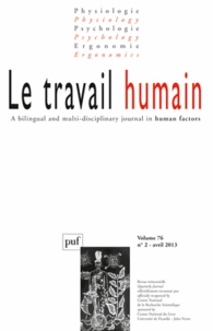 Jean-Michel Hoc - Le travail humain Volume 76, N° 2 : .