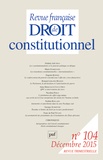 Frédéric Mériot - Revue française de Droit constitutionnel N° 104, Décembre 2015 : .